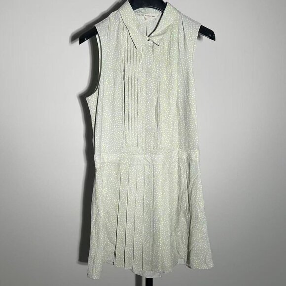 Rachel Roy Pants - Rachel Roy Womens Romper Tank Short Green Yellow Polka Woven Pleated Jumpsuit XL